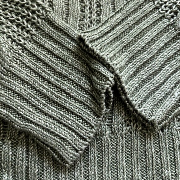 Veronica Beard Erka Sweater in Green Linen Open Knit Pullover-  XS - Picture 5 of 6